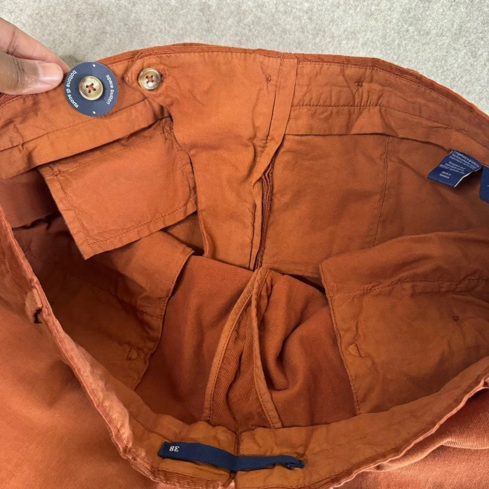 NWT Incotex 1951 Corduroy Trousers Mens 38x29 Rust Contemporary Fit Luxury